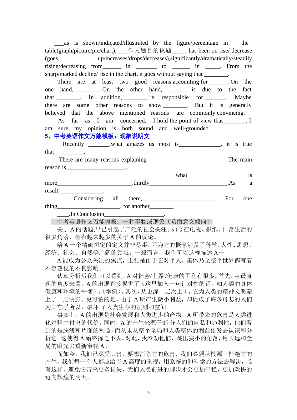 中考英语作文万能模板_第3页