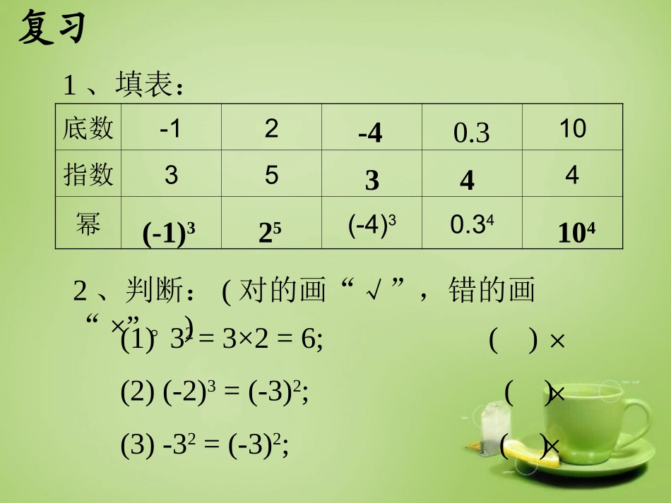辽宁省灯塔市第二初级中学2015_2016学年七年级数学上册2.9有理数的乘方课件2新版北师大版_第2页