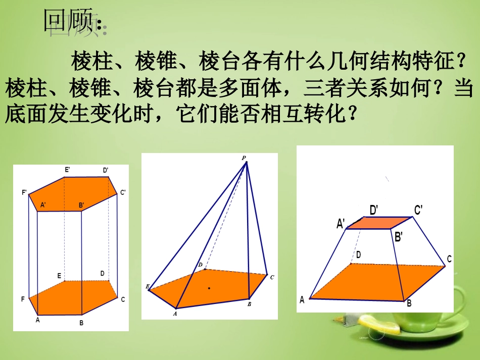 2015高中数学1.1.1柱锥台球的结构特征课件新人教A版必修2_第2页