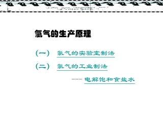 氯气的生产原理PPT