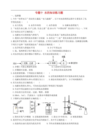 湖北省孝感市孝南区肖港镇肖港初级中学中考化学专题复习十水的知识练习题无答案