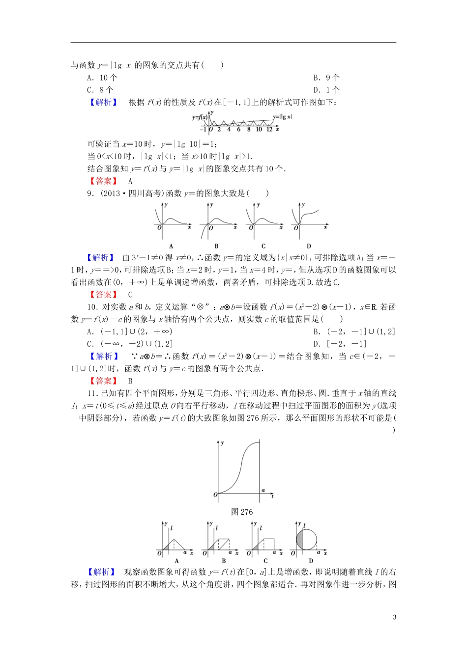 高考总动员2016届高考数学大一轮复习第2章第7节函数的图象课时提升练文新人教版_第3页
