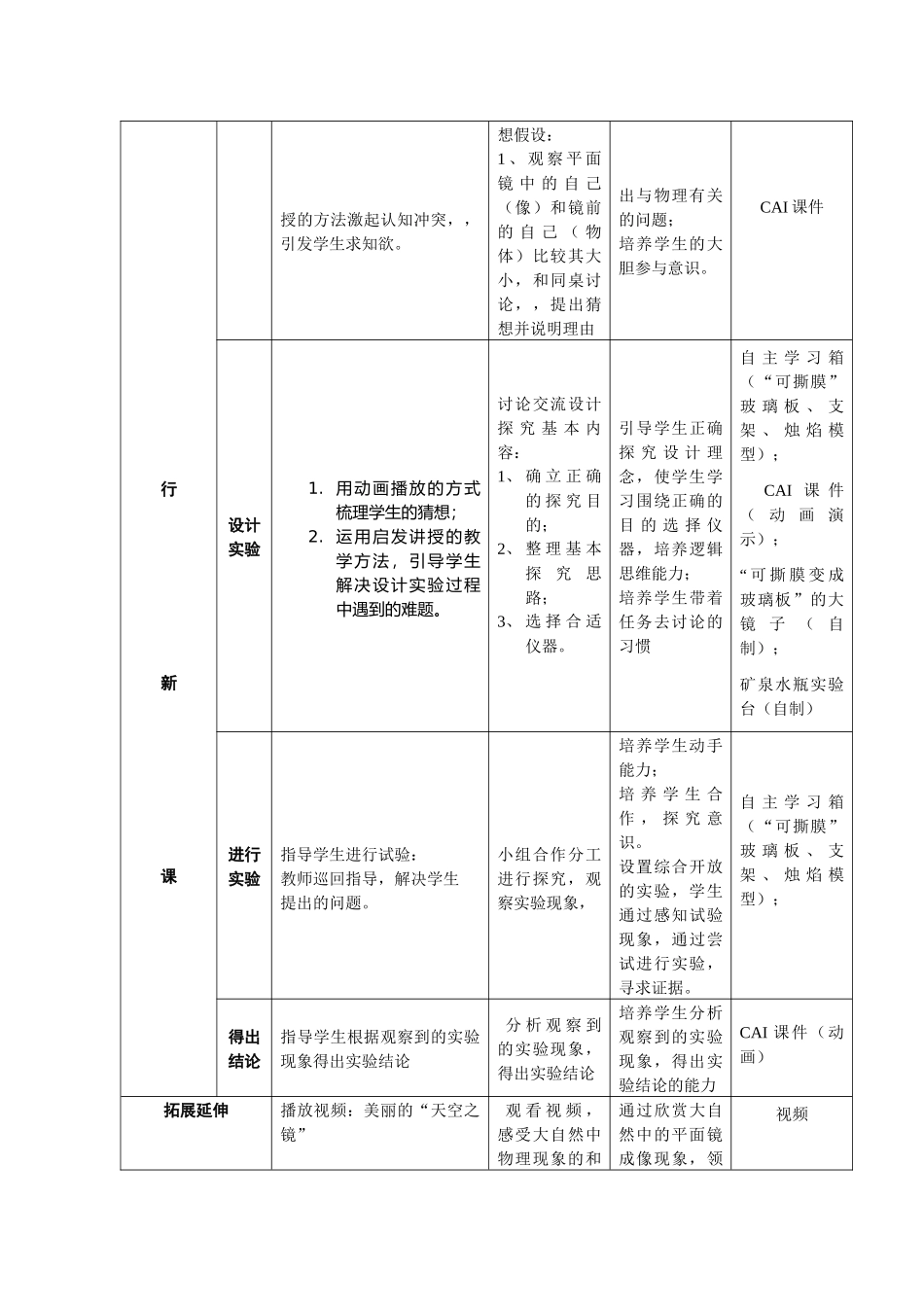 《平面镜成像》教学设计_第3页