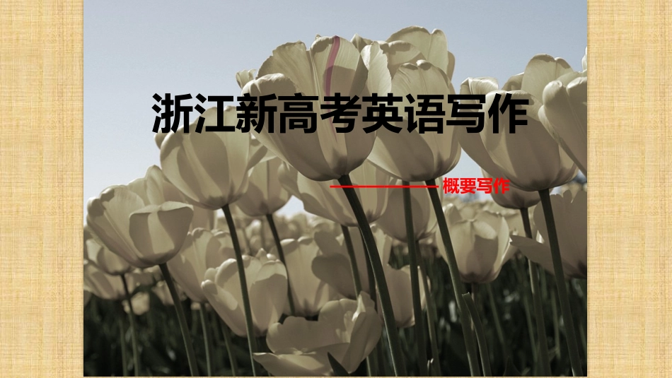 浙江新高考英语写作---概要写作_第1页