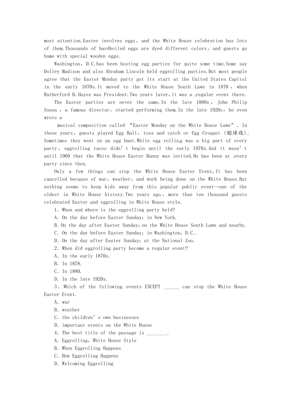 2015年秋高中英语Unit3CelebrationPeriod5Lesson3Weddings同步练习北师大版必修1_第3页