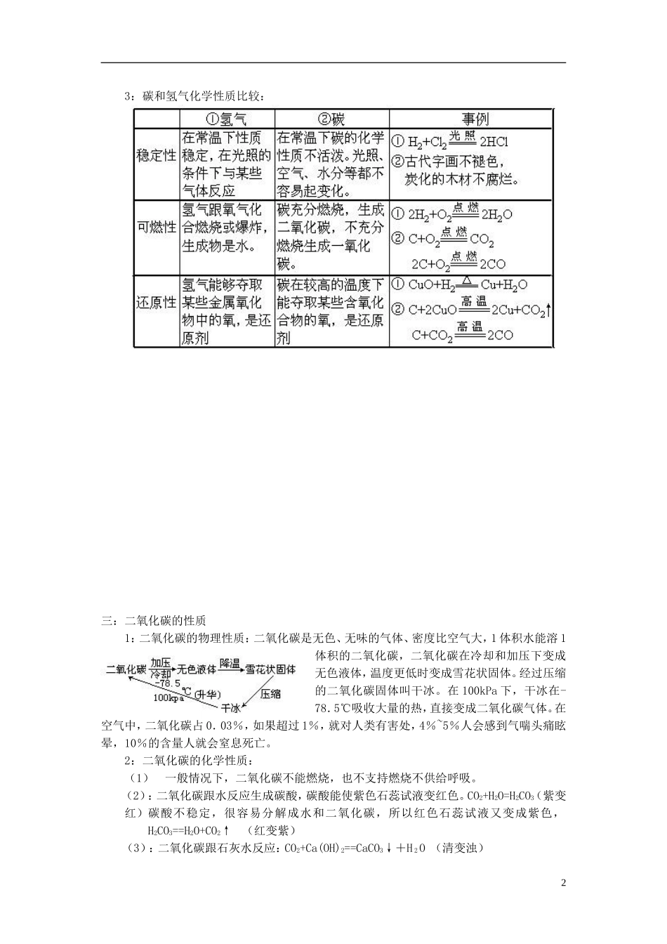 北京市和平北路学校中考化学总复习第五章碳和碳的化合物无答案_第2页