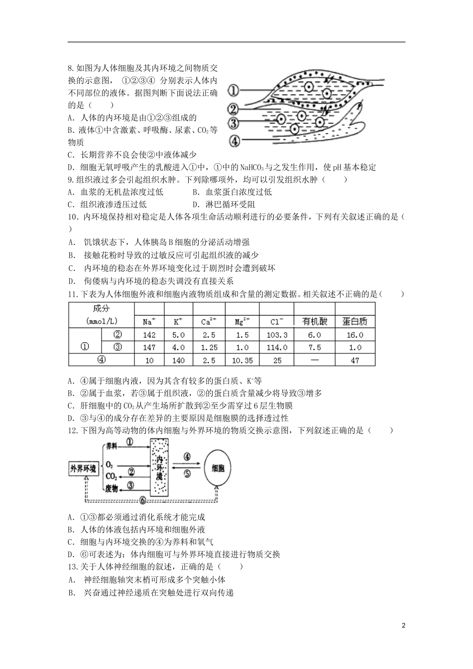 河南省南阳市部分示范高中五校2015_2016学年高二生物上学期第一次联考试题_第2页