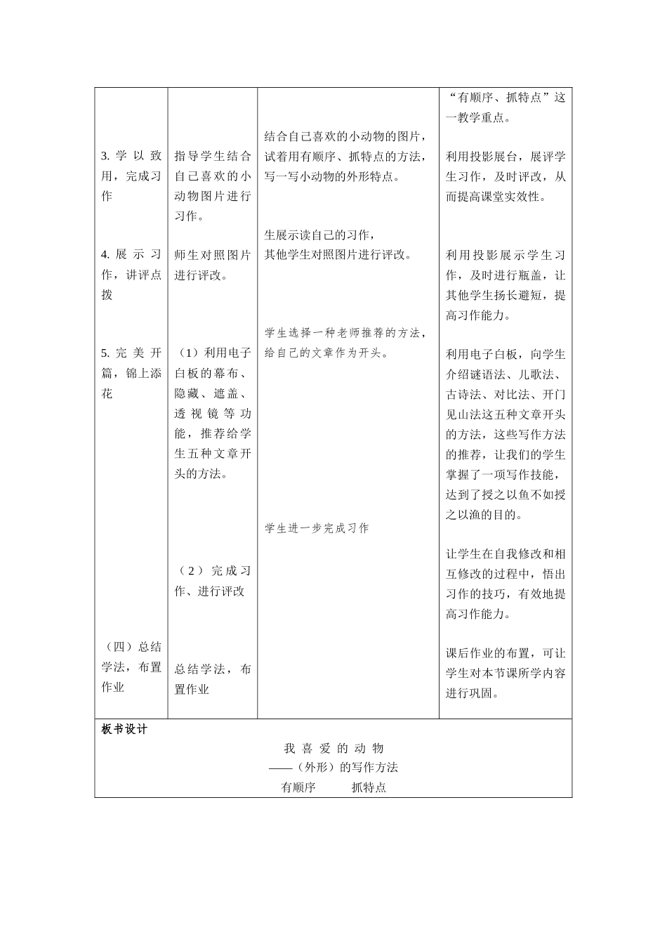 习作《我喜爱的动物》教学设计初稿----韩鋆_第3页