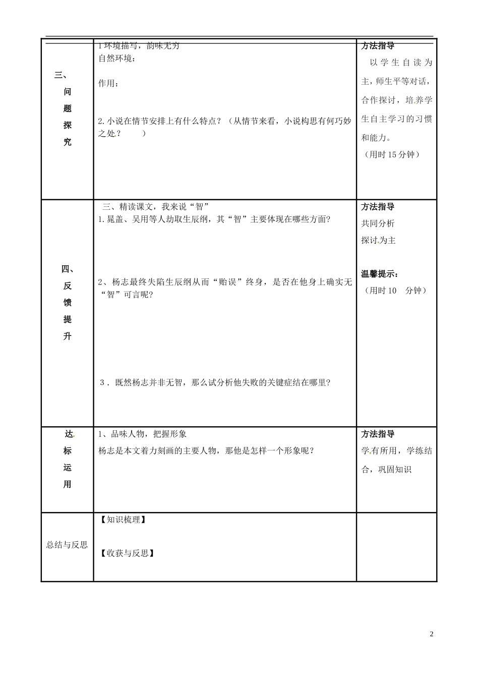 河南省濮阳市范县濮城镇中学九年级语文上册17智取生辰纲学案无答案新人教版_第2页