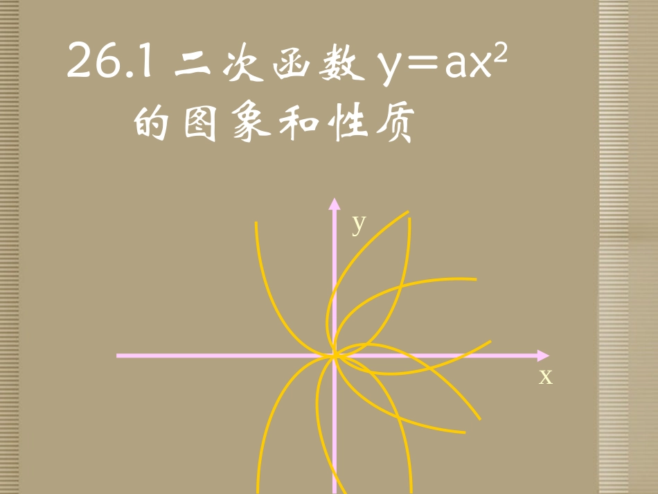 山东省日照市东港实验学校九年级数学下册 二次函数y=ax2的图像及性质课件 新人教版_第1页
