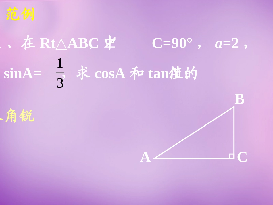 广东省惠东县教育教学研究室九年级数学下册28锐角三角函数小结与复习课件1新人教版_第3页