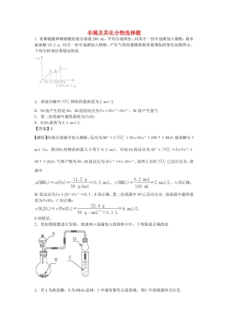 2016届高考化学一轮复习高频考点100题非属及其化合物选择题含解析