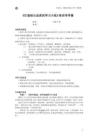 学习小组培训导学案