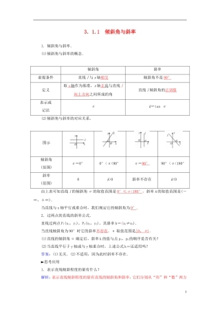 2015_2016高中数学3.1.1倾斜角与斜率练习新人教A版必修2