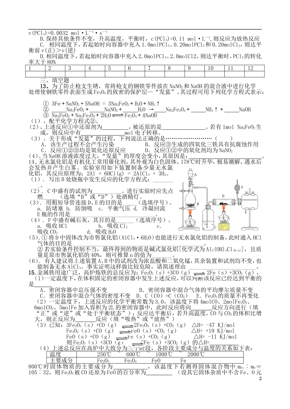 海南省文昌中学2015届高三化学考前模拟测试卷十_第2页