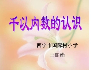 千以内的数的认识