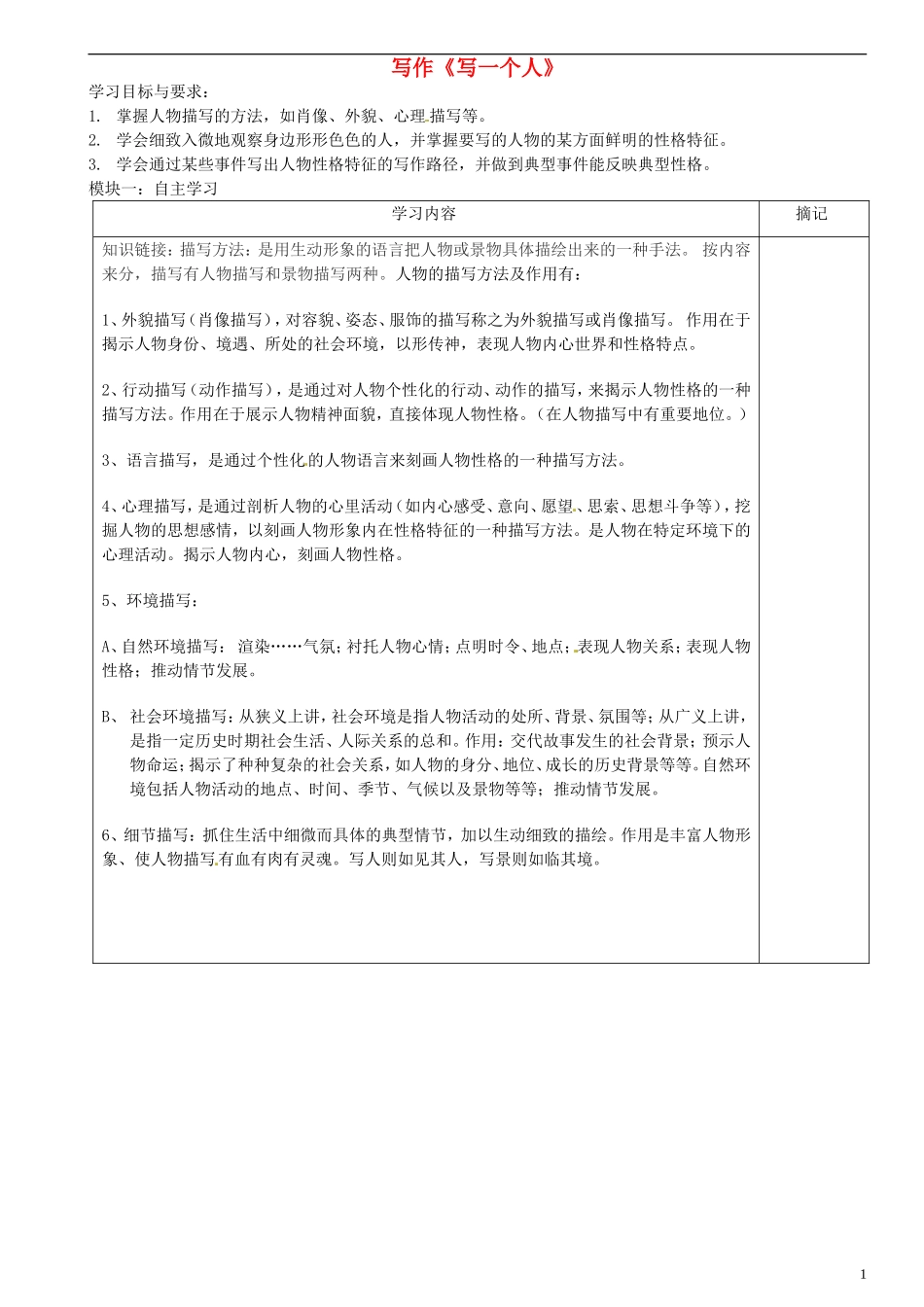 广东省河源中国教育学会中英文实验学校2015_2016学年七年级语文上册第二单元写作讲学稿3无答案语文版_第1页