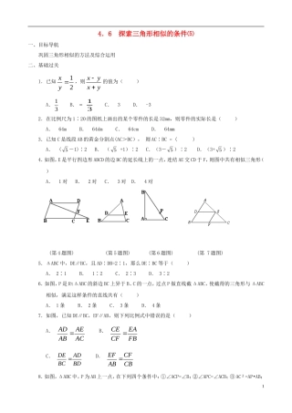 八年级数学下册 4.6  探索三角形相似的条件同步练习集（5） 北师大版