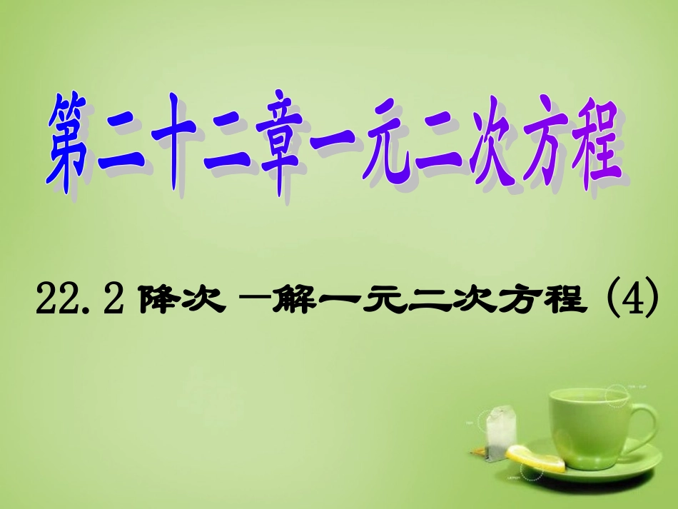广东省惠东县教育教学研究室九年级数学上册22.2降次__解一元二次方程课件4新人教版_第1页