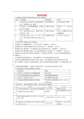2016届高考化学复习物质的检测单元过关练含解析鲁教版选修6