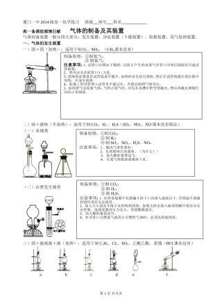 气体的制备及其装置