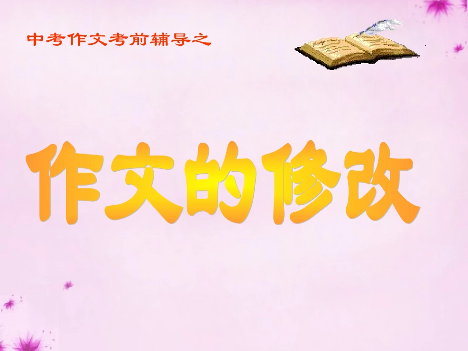 中考语文作文专题辅导5作文的修改课件_第1页
