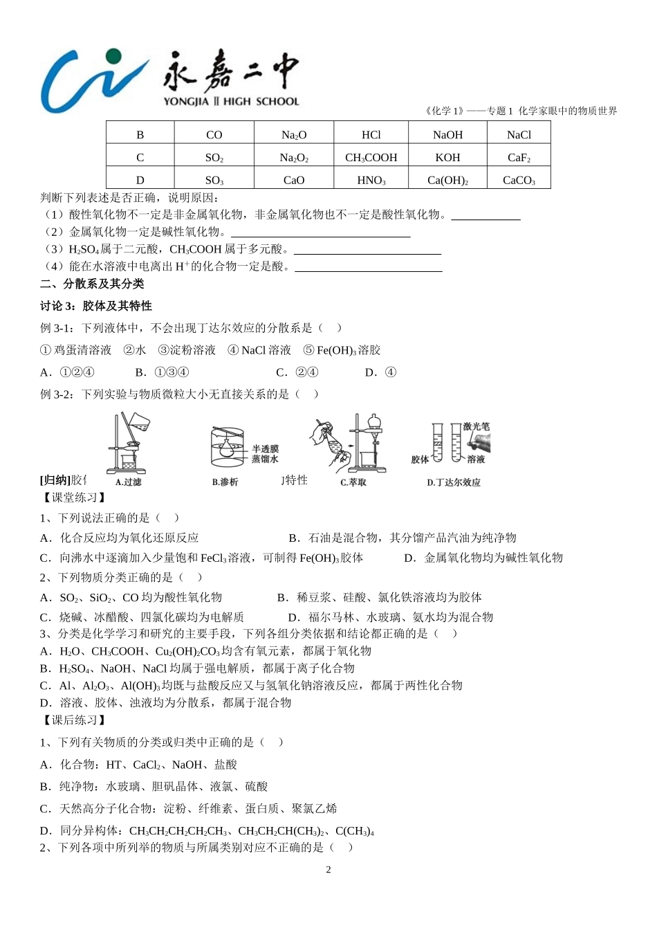 物质的分类与转化物质的分散系_第2页