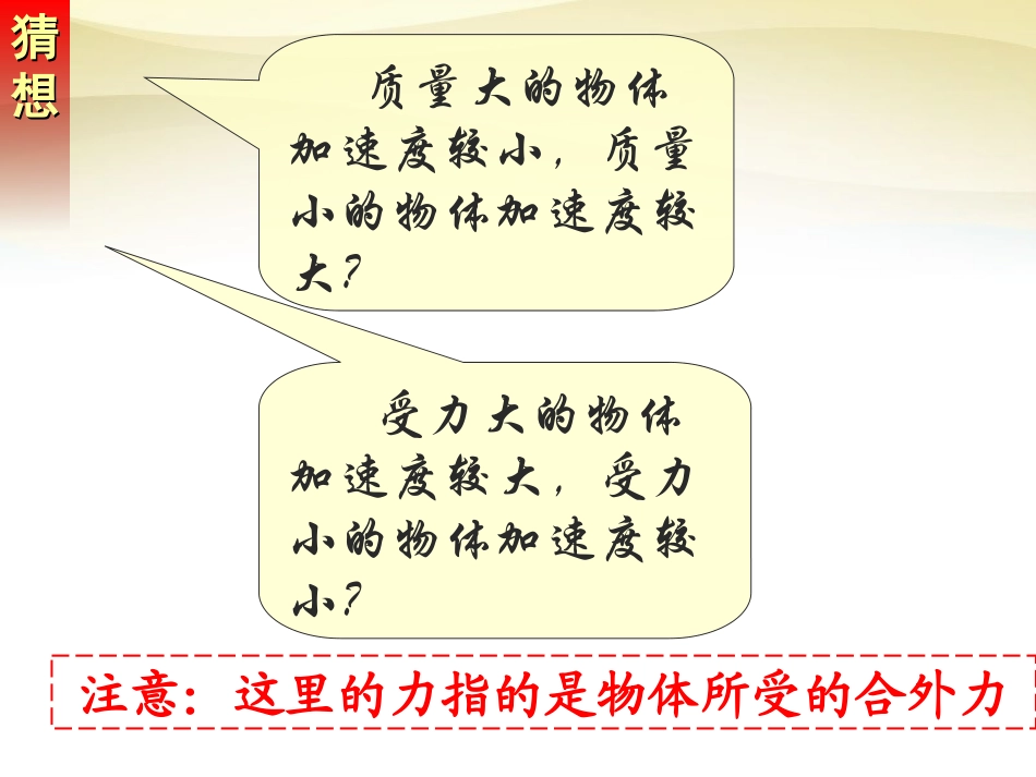 2015高中物理4.2实验：探究加速度与力质量的关系课件1新人教版必修1_第2页