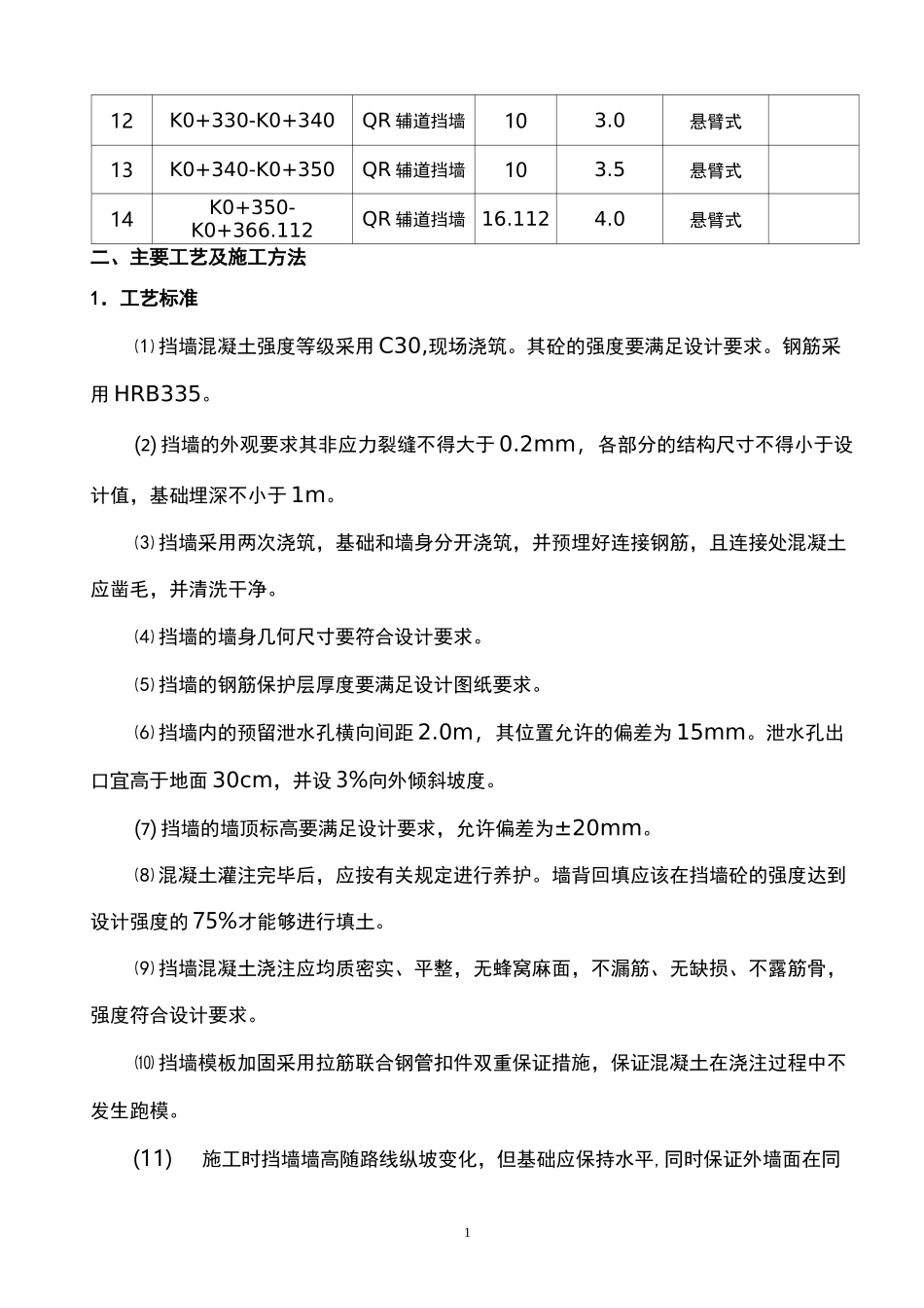 钢筋混凝土挡墙施工方案_第2页