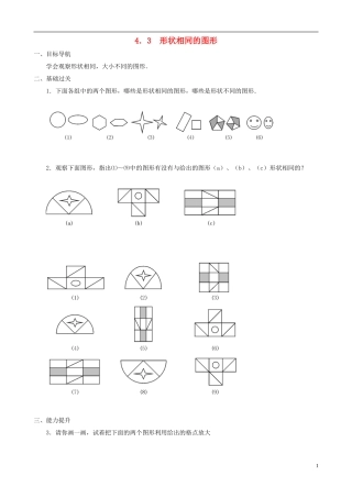 八年级数学下册 4.3  形状相同的图形同步练习集 北师大版