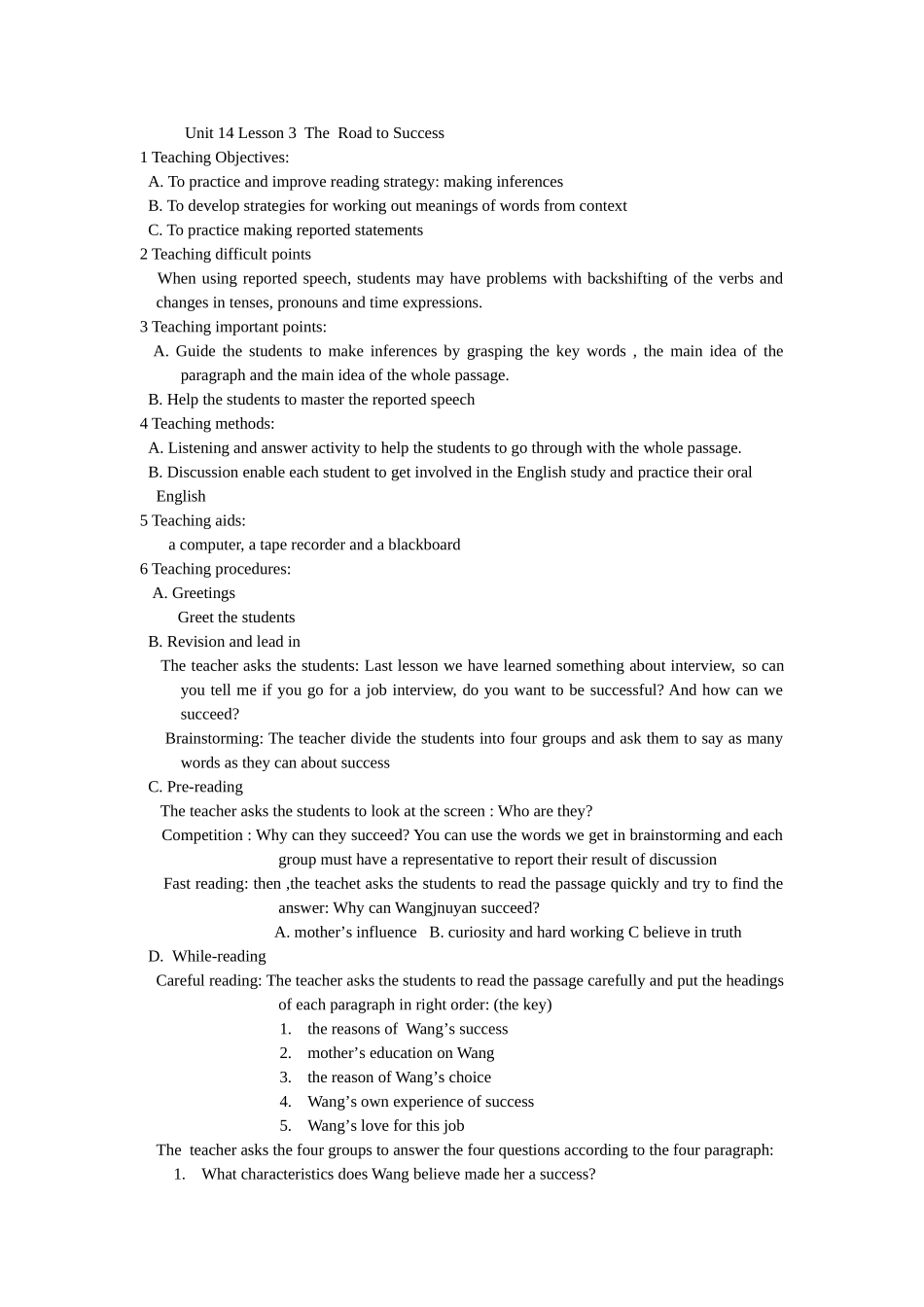 田军安徽六安3组lesson3+教学设计_第1页