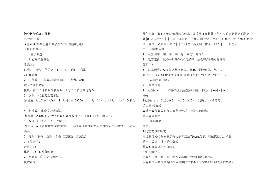 数学中考复习提纲_第2页