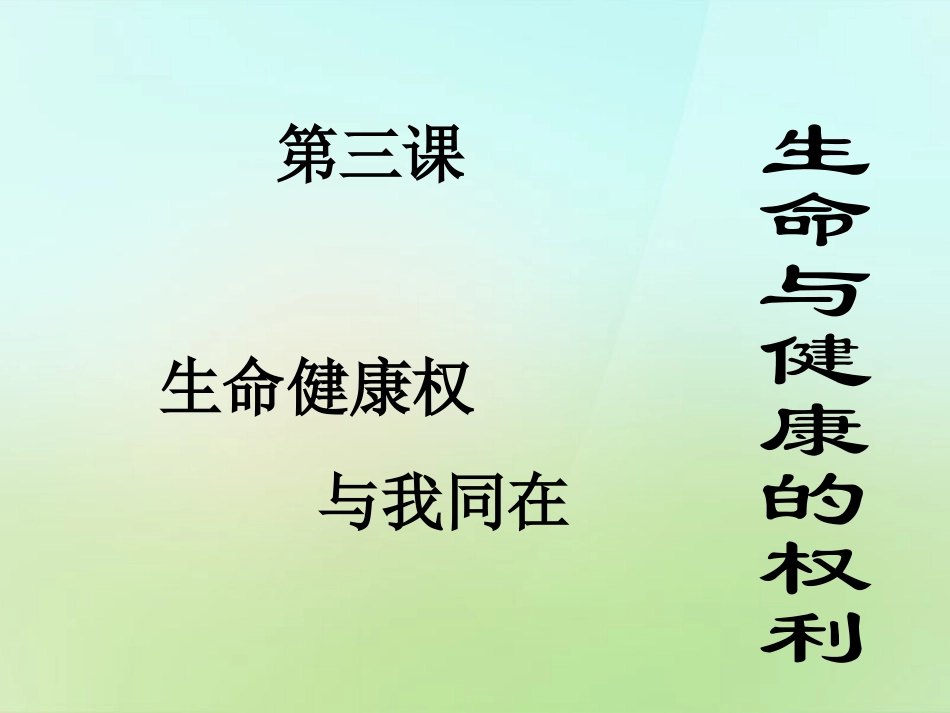 浙江省宁波市慈城中学八年级政治下册2.3.1生命与降的权利课件新人教版_第1页