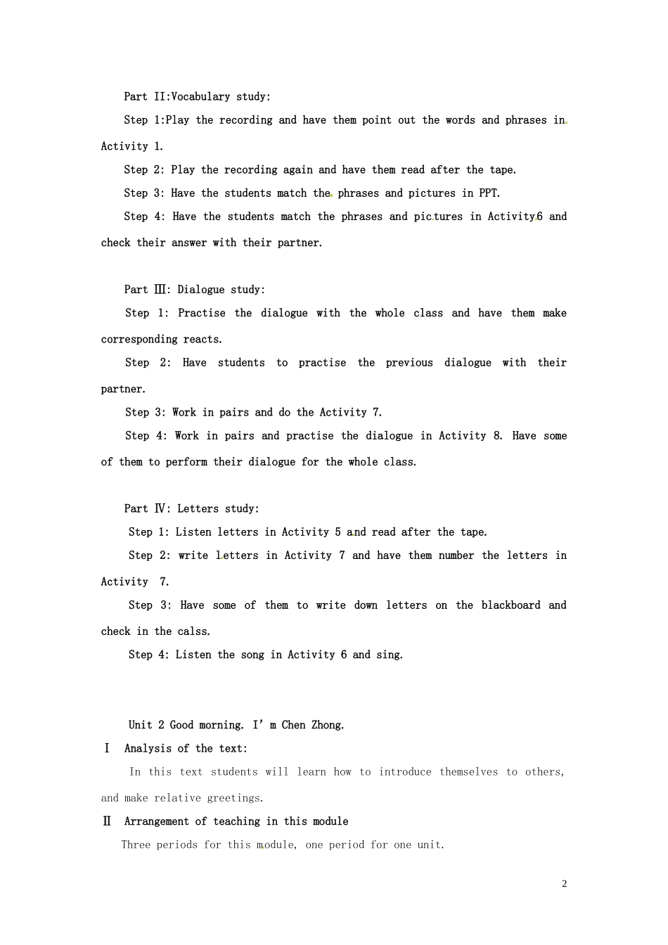 山东省冠县第一中学七年级英语上册StarterModule1Myteacherandmyfriends教案新版外研版_第2页