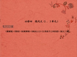 2013高考语文安徽总复习 教材基础梳理 现代文课件 新人教版必修4