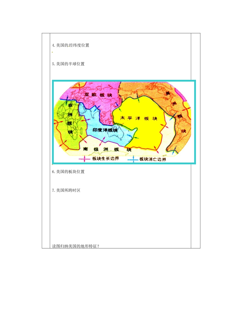 河北省迁安一中高中地理9美国学案无答案新人教版必修3_第3页