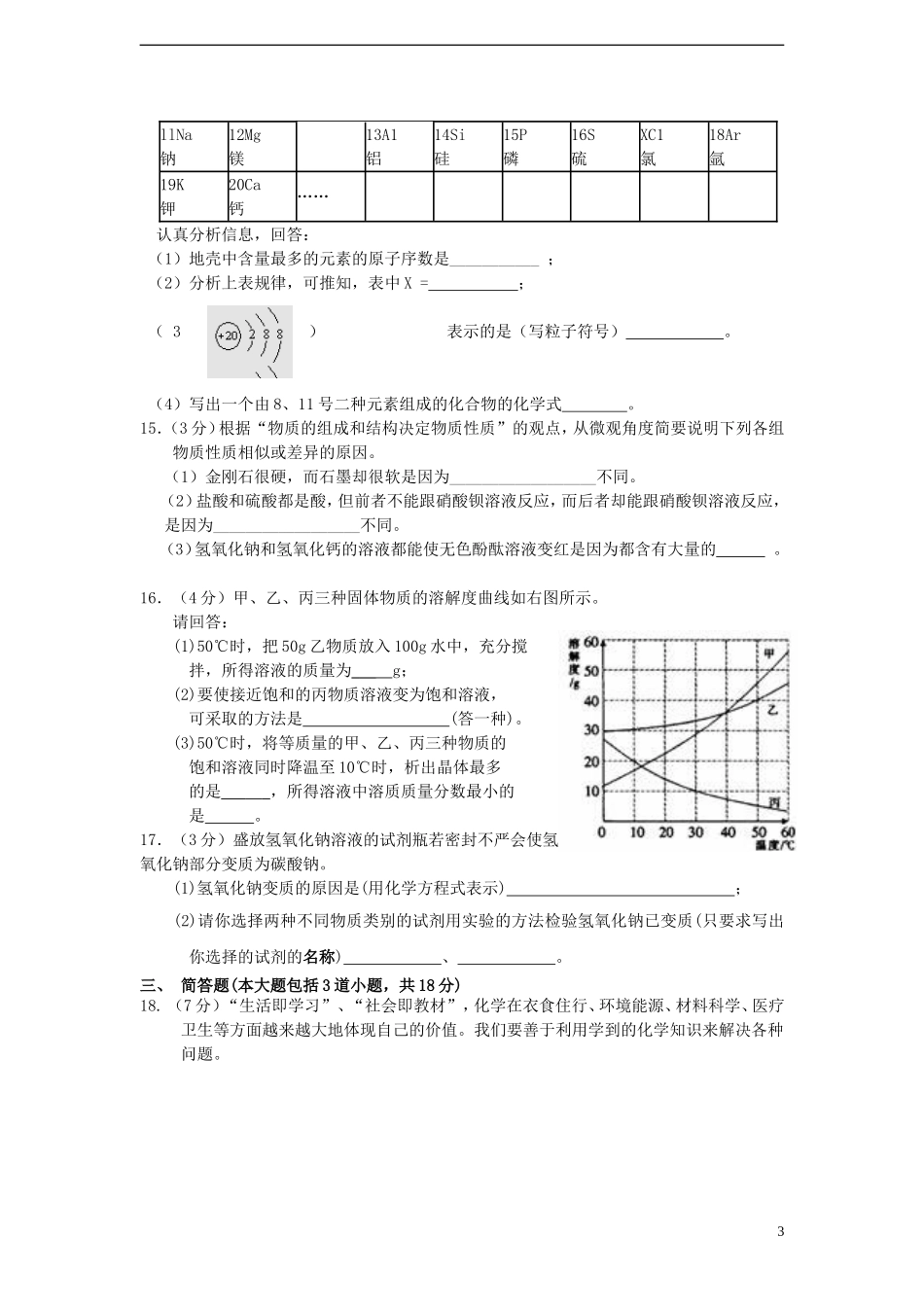 辽宁省锦州市2013年中考化学模拟考试试卷_第3页