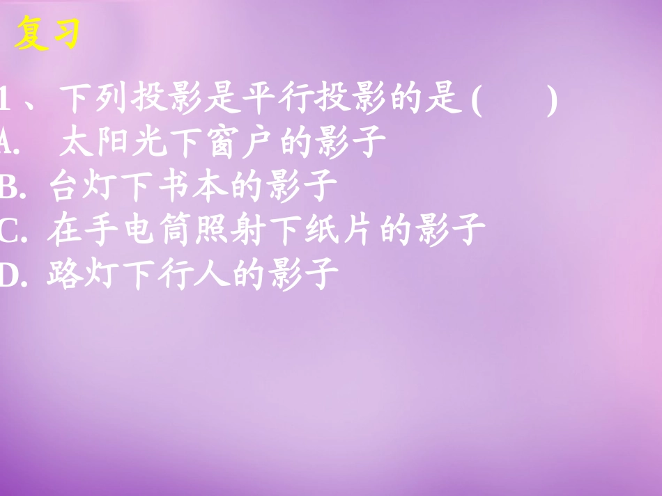 广东省惠东县教育教学研究室九年级数学下册29.1投影课件2新人教版_第2页