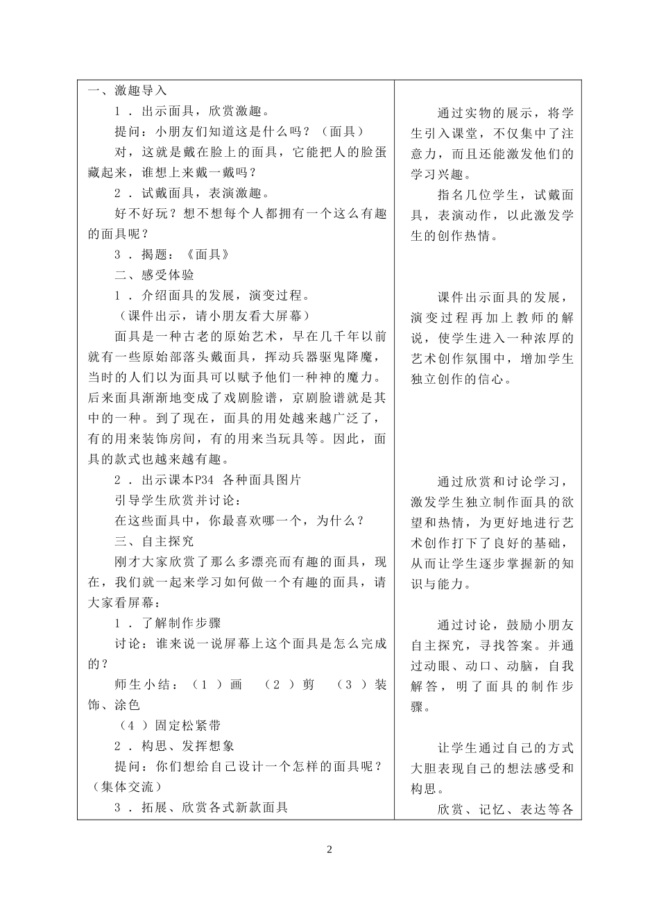 一年级美术《面具》案例_第2页