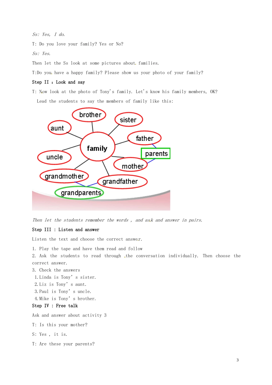 山东省冠县第一中学七年级英语上册Module2MyfamilyUnit1Isthisyourmum教案新版外研版_第3页