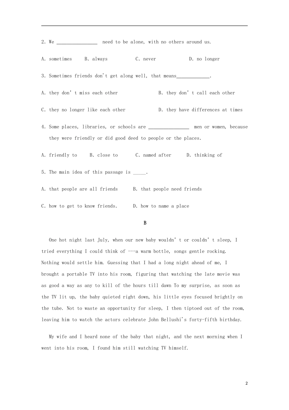 河北省成安县第一中学2015_2016学年高二英语上学期10月月考试题_第2页