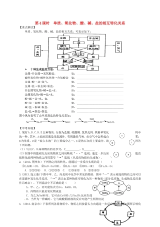 湖北省孝感市孝南区肖港镇肖港初级中学中考化学单质氧化物酸碱盐的相互转化关系练习无答案