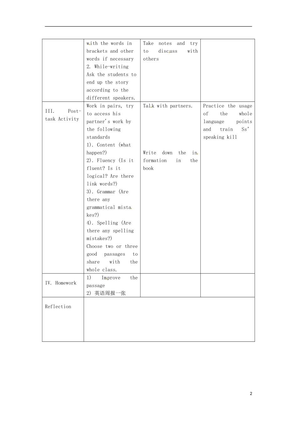 广东省广州市花都区赤坭中学八年级英语上册Unit6AncientstoriesSpeaking&Writing教案新版牛津深圳版_第2页