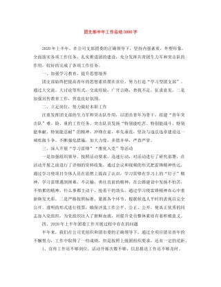 团支部半年工作总结3000字
