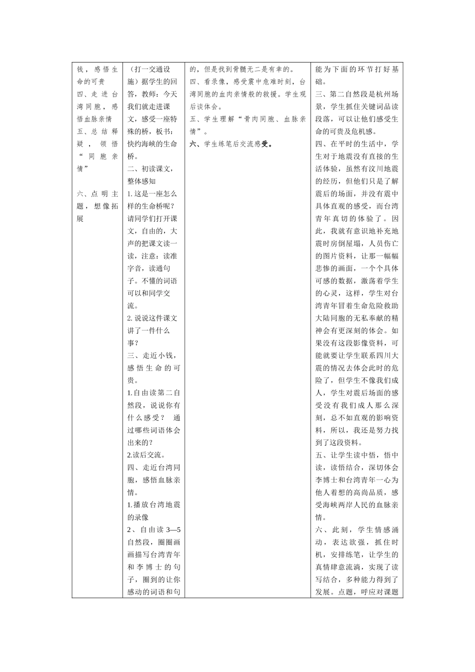 《跨越海峡的生命桥》教学设计_第2页