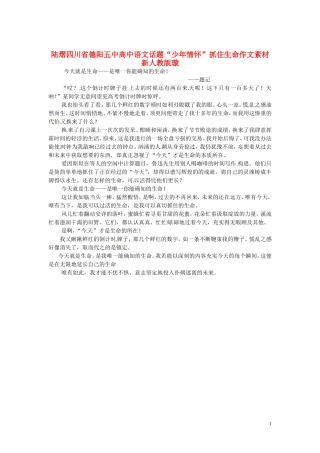 四川省德阳五中高中语文话题“少年情怀”抓住生命作文素材 新人教版