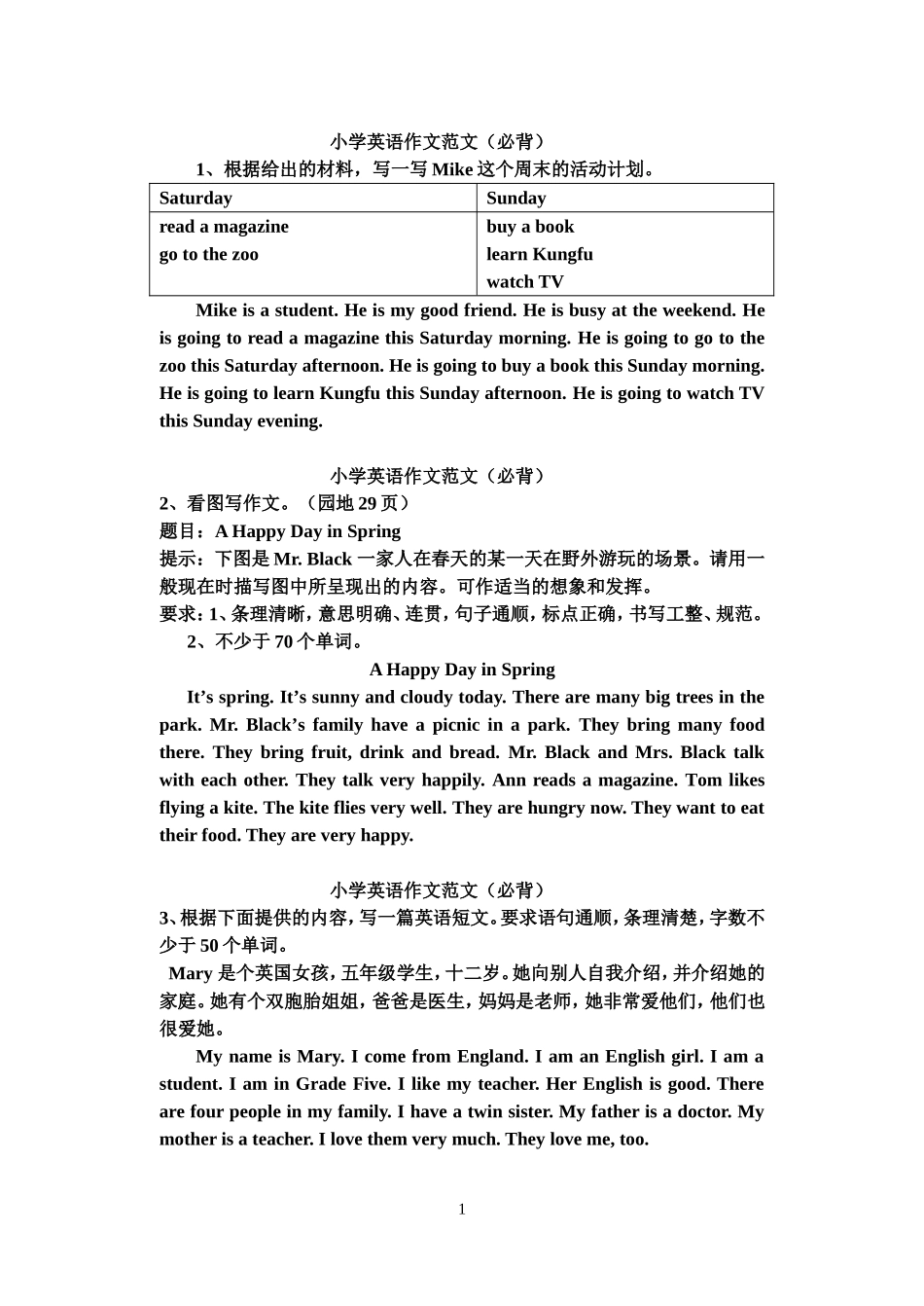 小学英语作文范文(必背)_第1页
