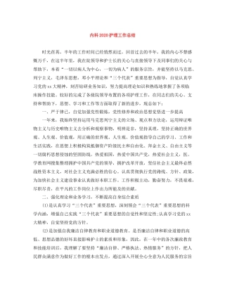 内科护理工作总结2