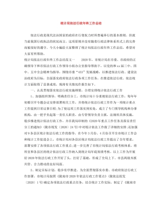 统计局依法行政年终工作总结