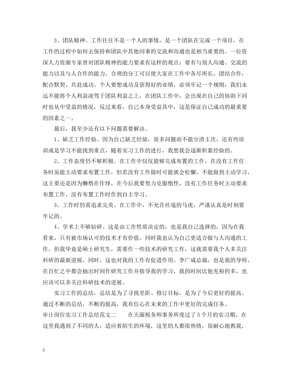 审计岗位实习工作总结报告_第3页
